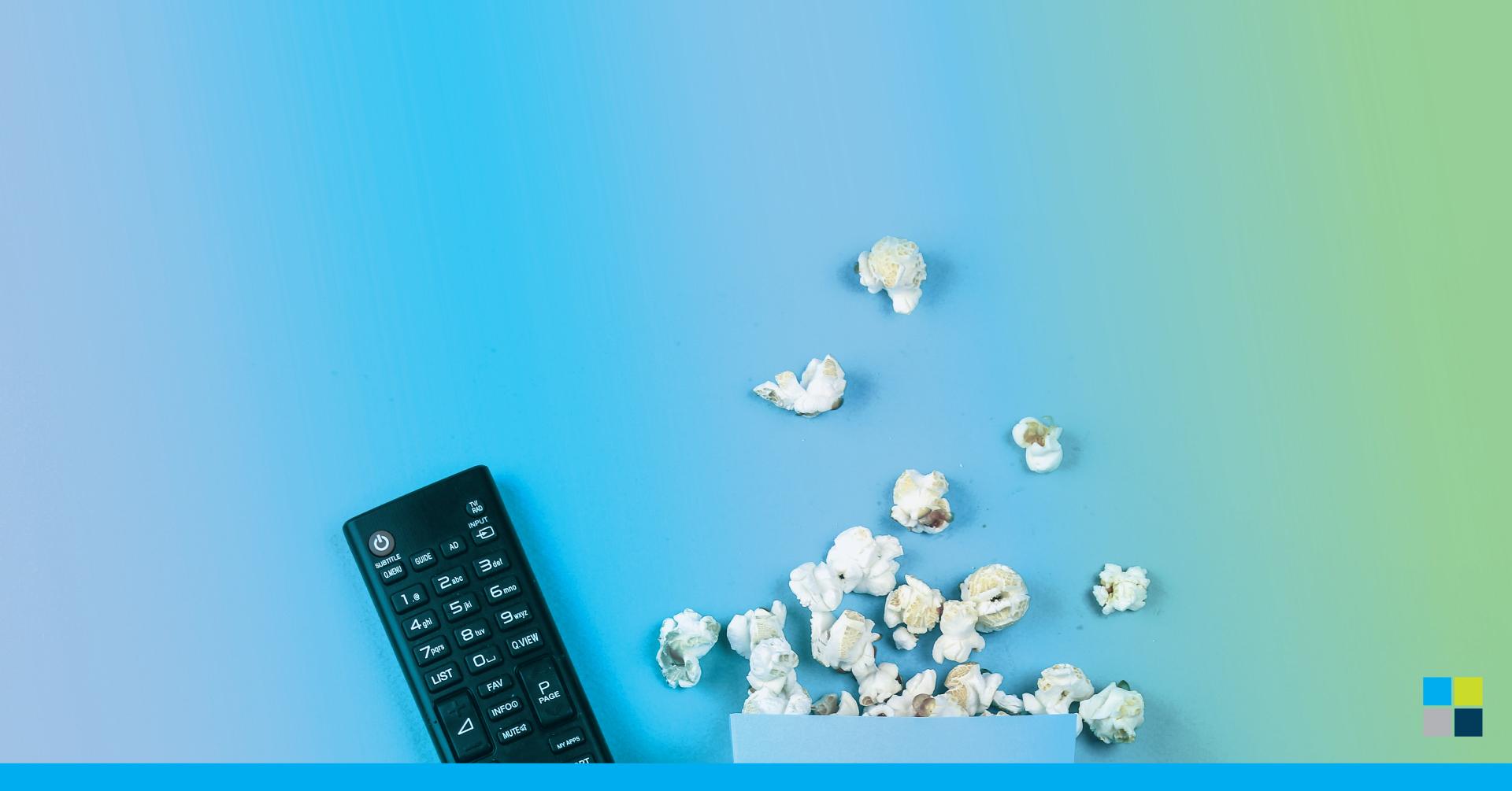 Brand Engagement expressed by a remote control and popcorn binge-watching